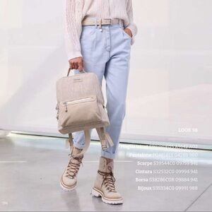 NWT Peserico Tapered Denim Pants, Size US 10, IT 46